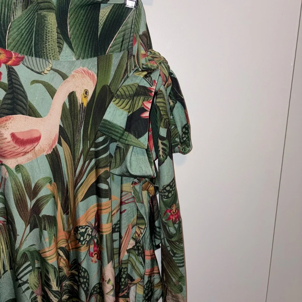 PatBo Paradise Wrap-Effect Ruffled Skirt